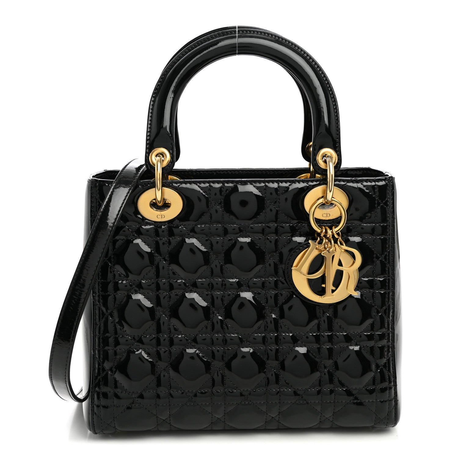 Christian Dior Patent Cannage Medium Lady Dior Black 1 of 11