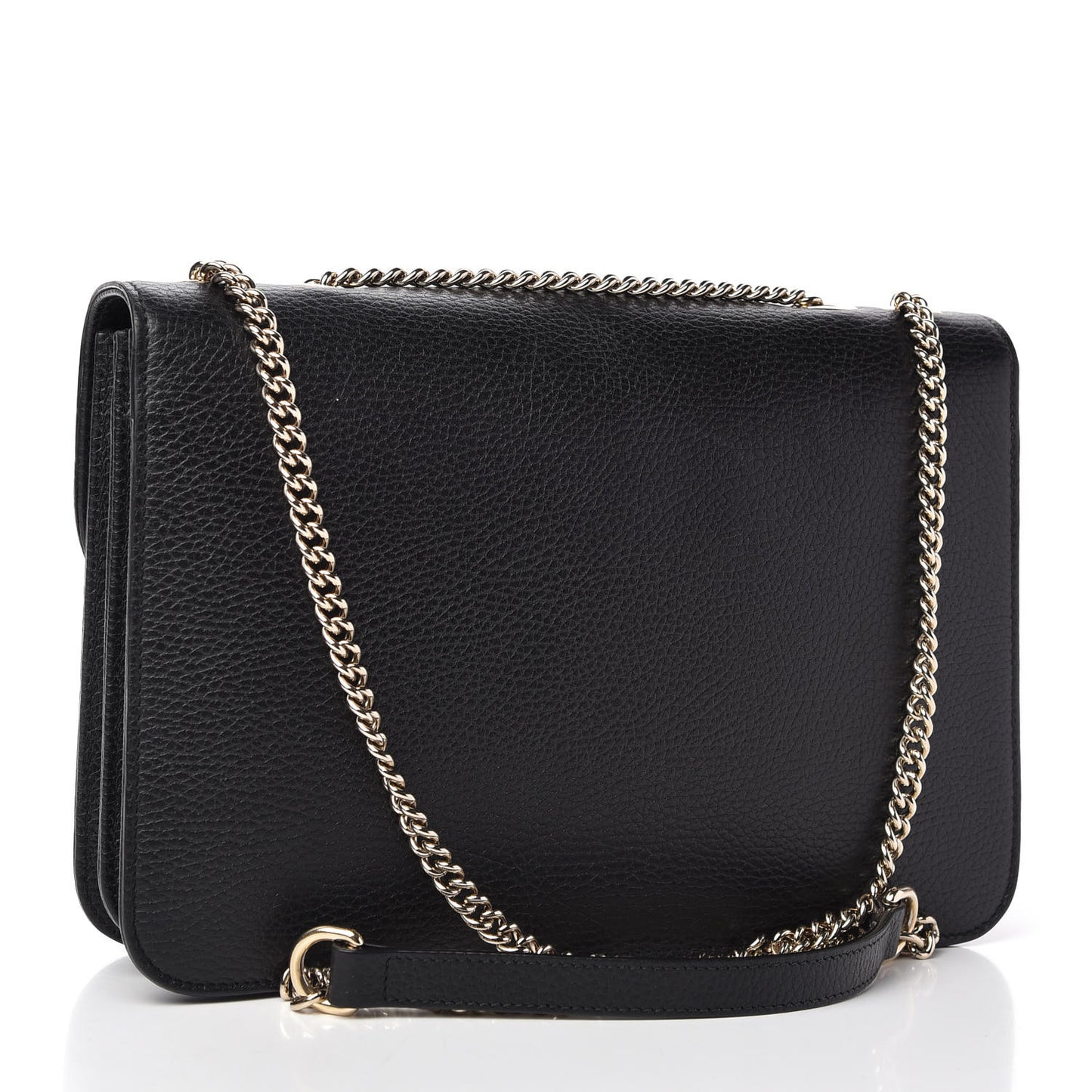 Dollar Calfskin Interlocking G Shoulder Bag Black