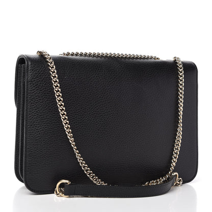 Gucci Dollar Calfskin Interlocking G Shoulder Bag Black 3 of 10
