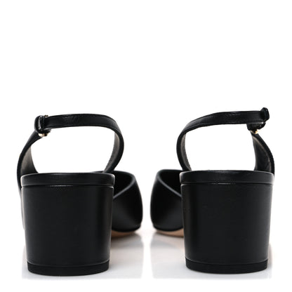Chanel Lambskin Grosgrain Pearl Cap Toe CC Slingback Pumps 40.5 Black 6 of 12