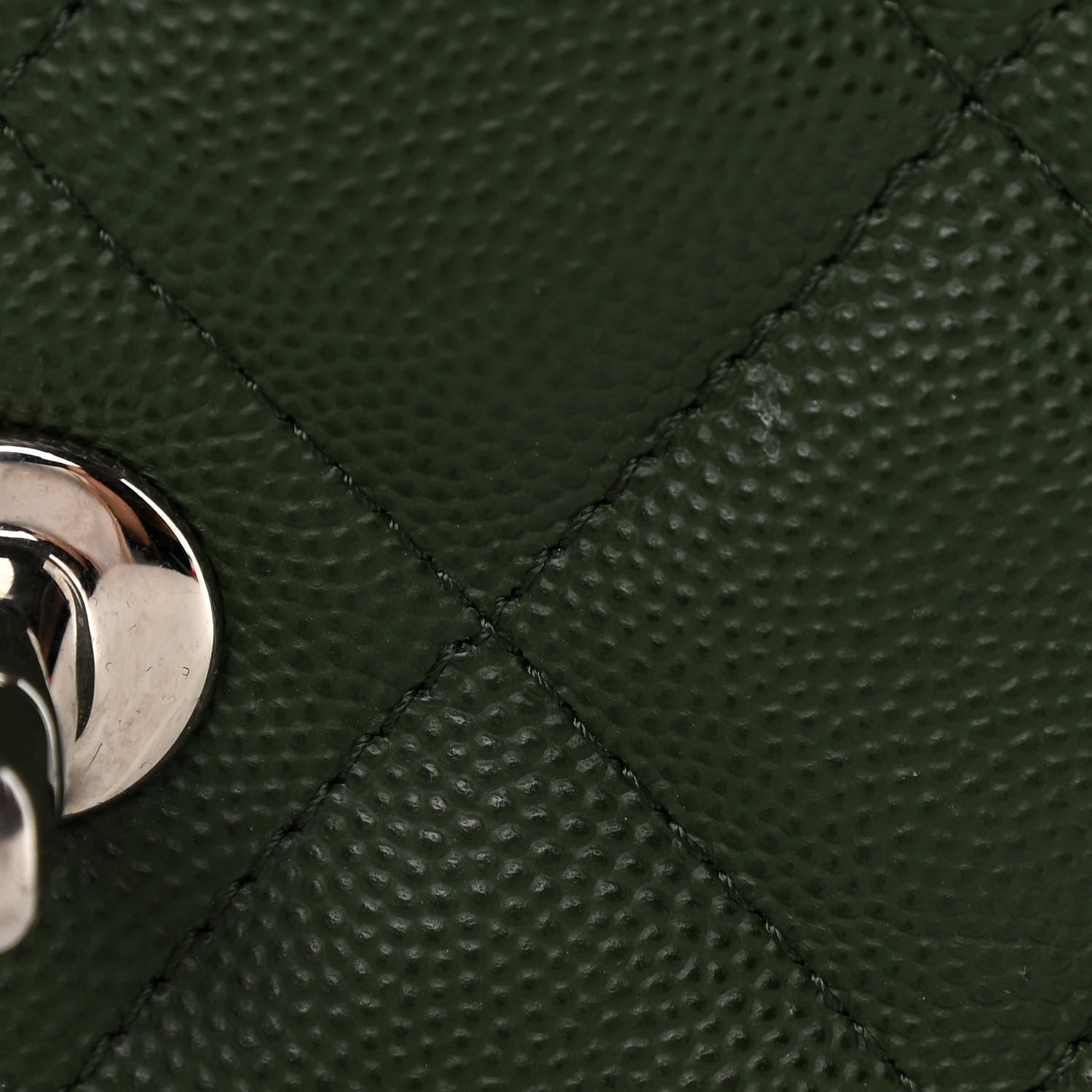 Chanel Caviar Quilted Jumbo Double Flap Dark Green 12 of 15