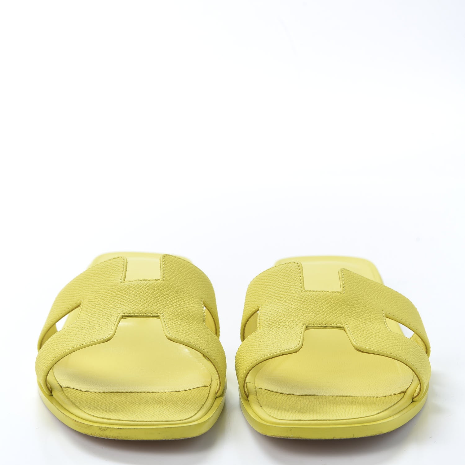 Hermes Epsom Oran Sandals 38.5 Jaune Pollen 2 of 10
