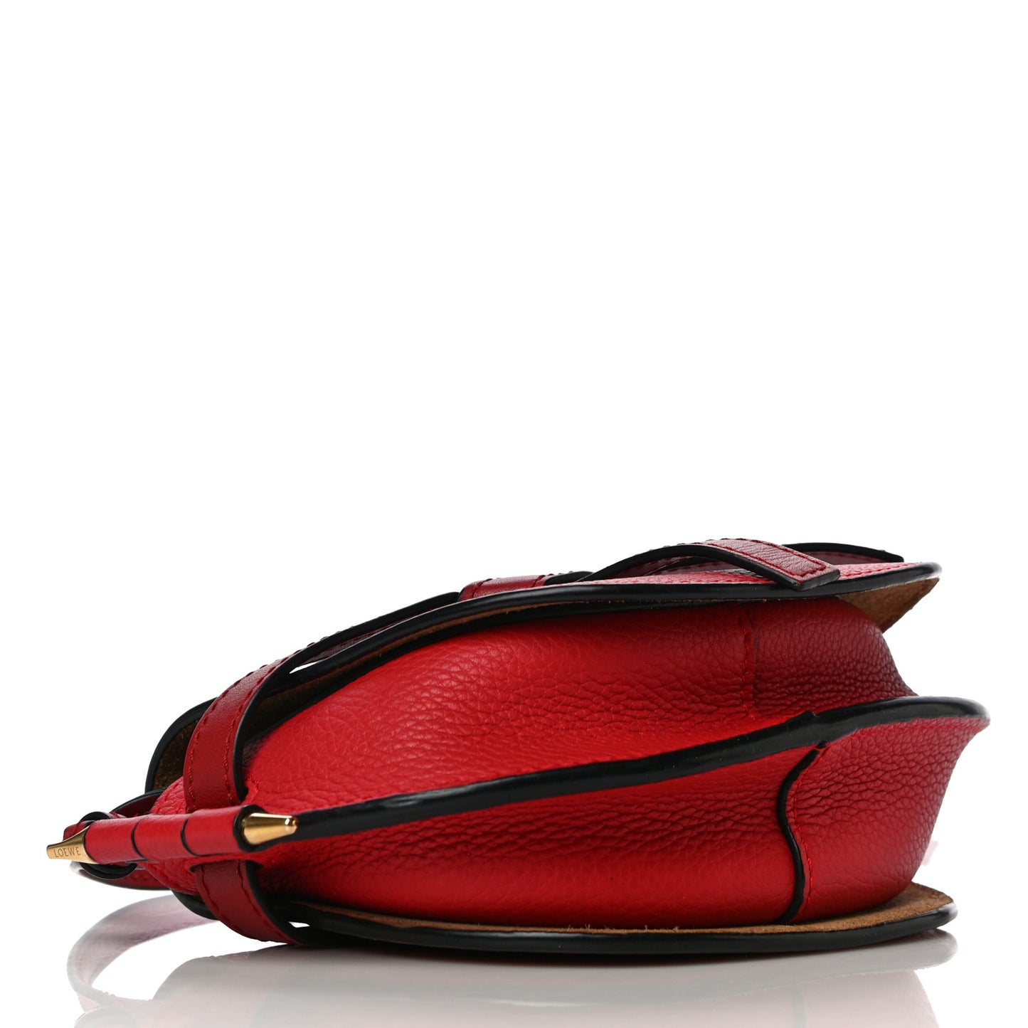 Grained Calfskin Mini Gate Crossbody Bag Scarlet Burnt Red