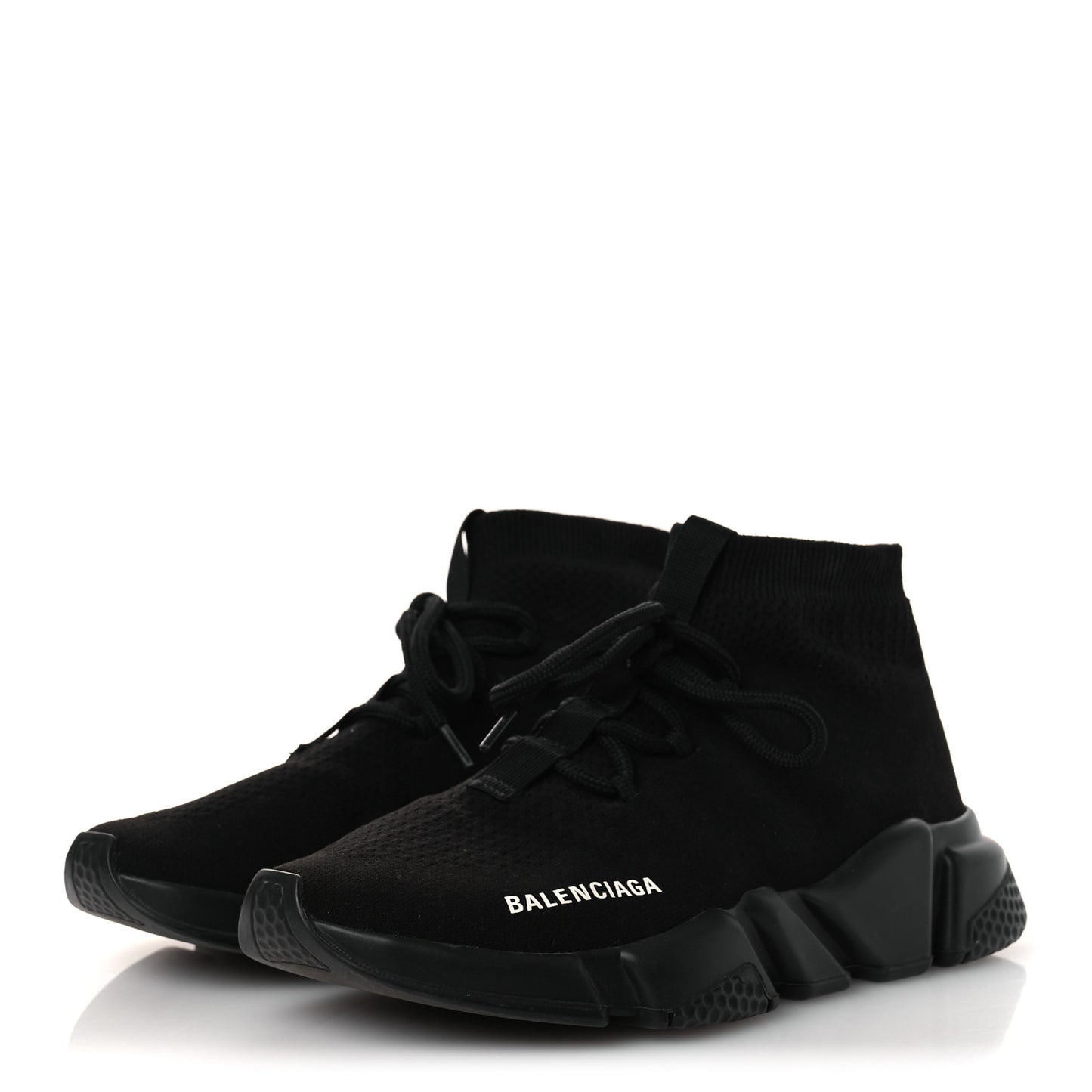 Recycled Knit Bi-Color Sole Womens Speed Lace Up Sneakers 38 Black White