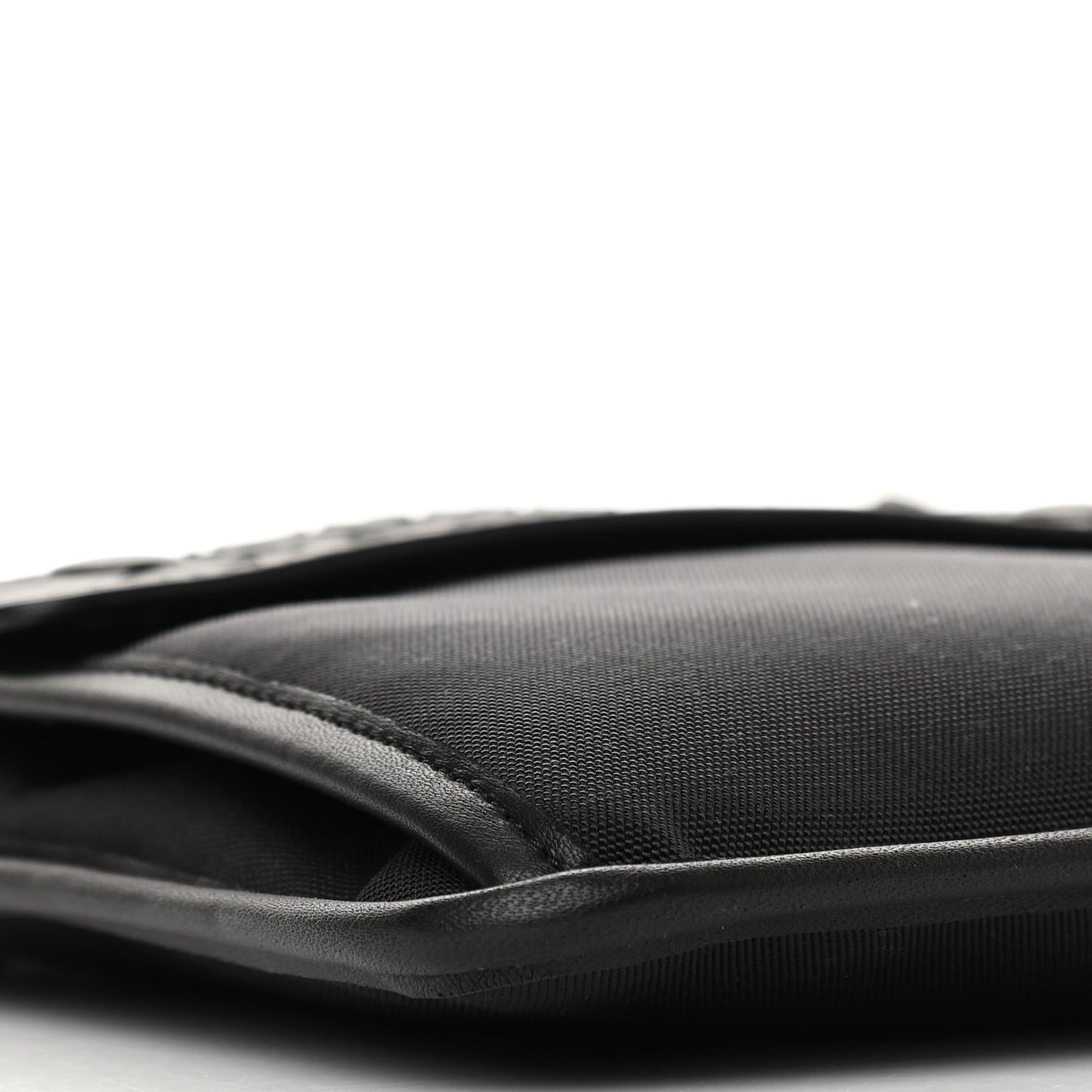 Nappa Intrecciato Nylon High Tech Crossbody Pouch Black