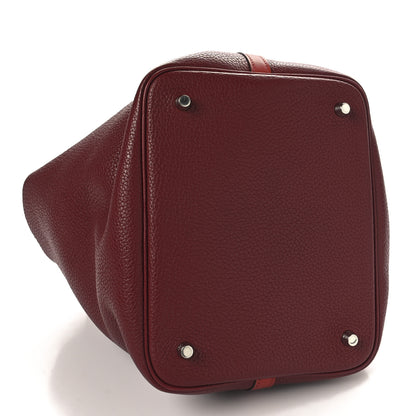 Hermes Taurillon Clemence Swift Picotin Lock 22 MM Rouge H Brique 4 of 12