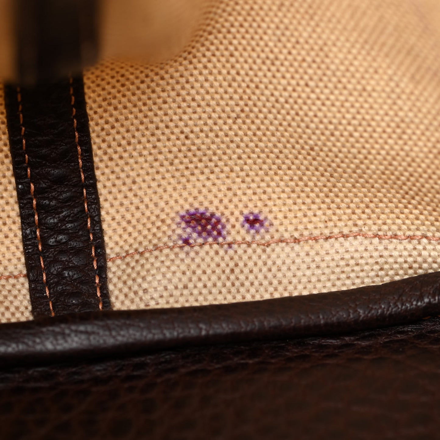 Buffle Sindhu Toile Garden Party 36 MM Tote Marron Fonce