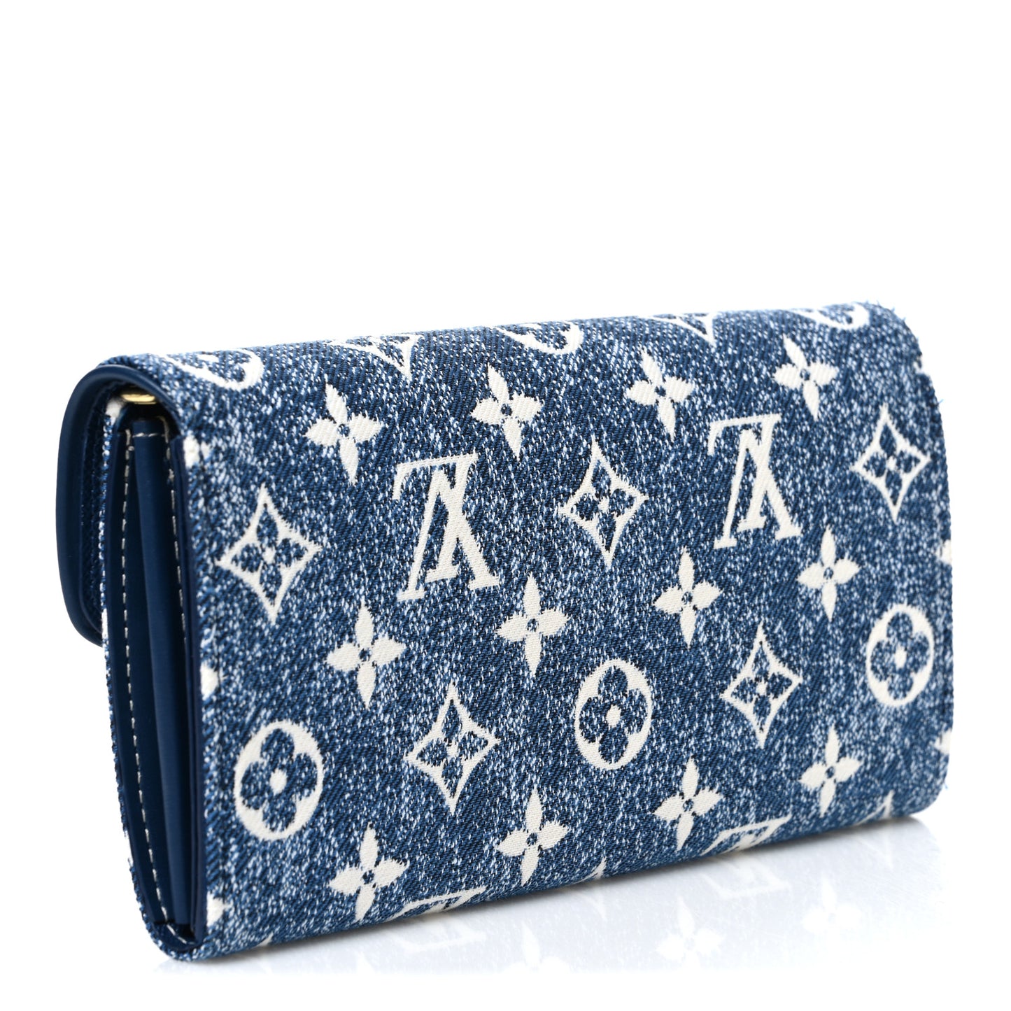 Monogram Jacquard Denim Sarah Wallet Bleu
