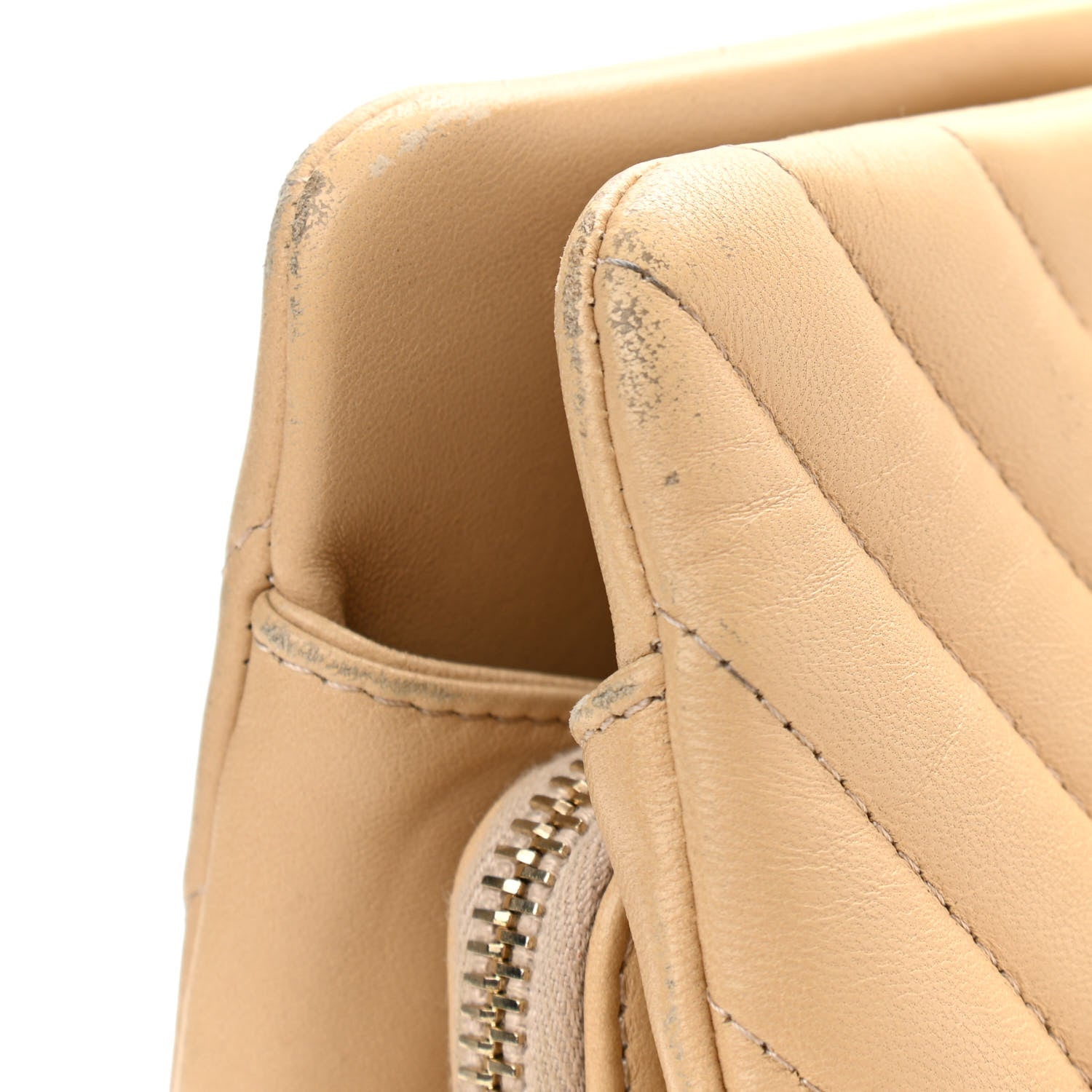 Chanel Lambskin Surpique Chevron Large Tote Beige 20 of 20