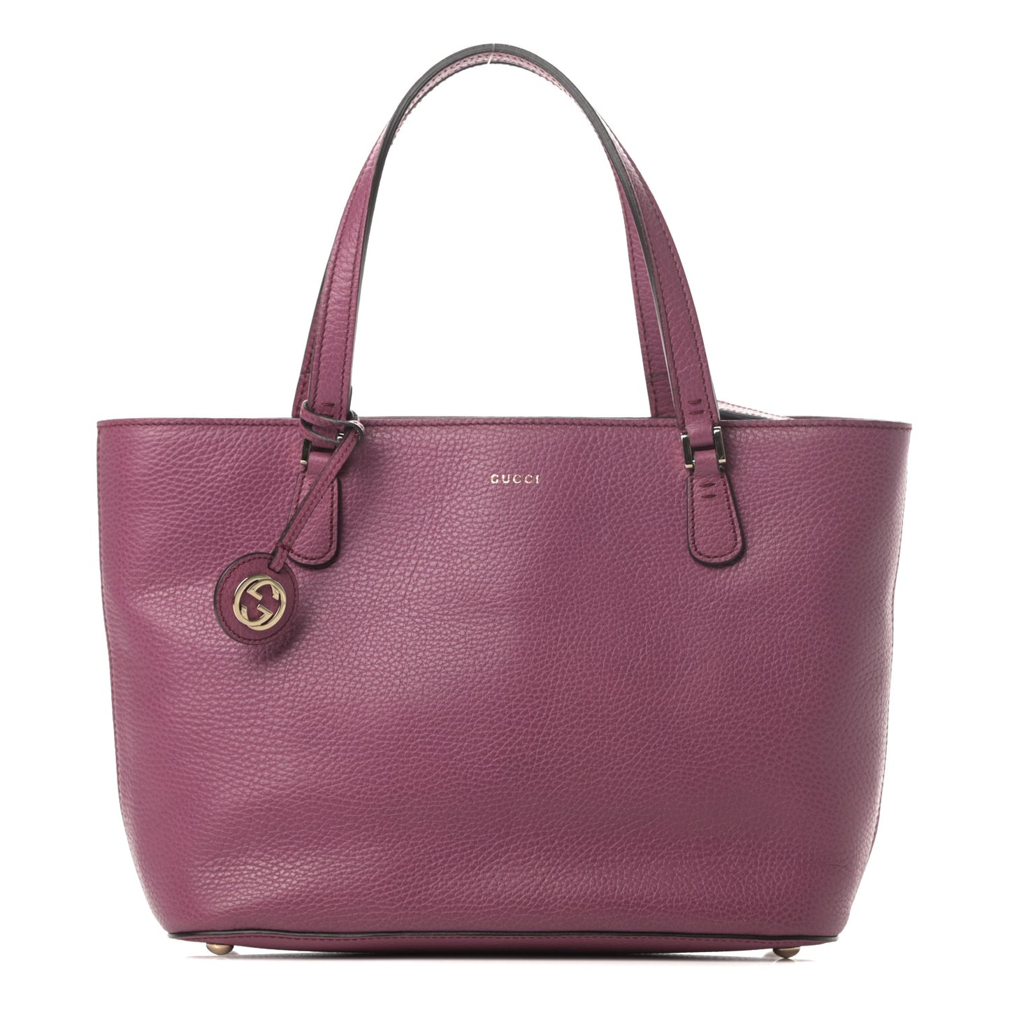 Pebbled Calfskin Interlocking G Tote Fresia Rose