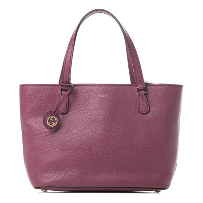 Gucci Pebbled Calfskin Interlocking G Tote Fresia Rose 1 of 12