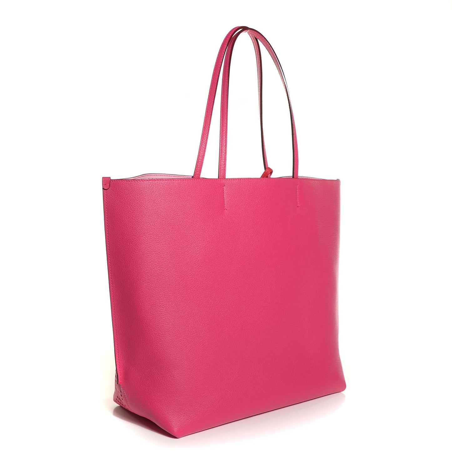 Calfskin Perforated Cannage Dioriva Tote Hot Pink