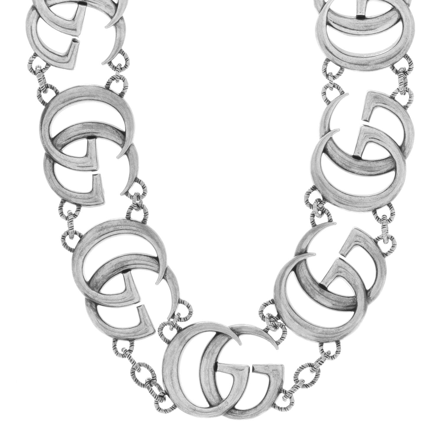 Gucci Sterling Silver Double G Marmont Statement Necklace 1 of 6