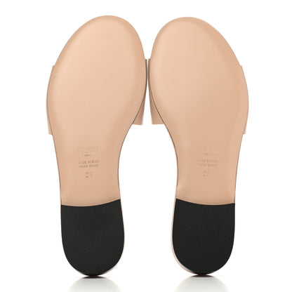 Fendi Vitello Cuoio Baguette Flat Slide Sandals 35 Poudre 5 of 8