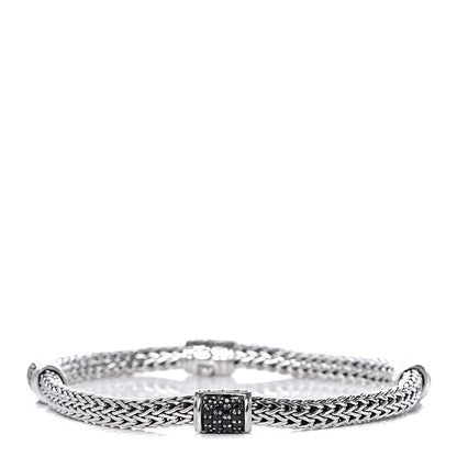 John Hardy Sterling Silver Black Sapphire 4 Station Classic Chain Bracelet 1 of 5