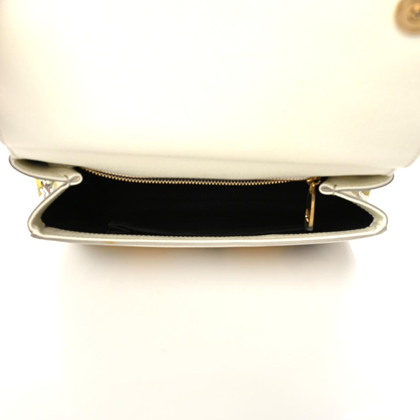 Dauphine Lemon Print Medium Miss Sicily Satchel White