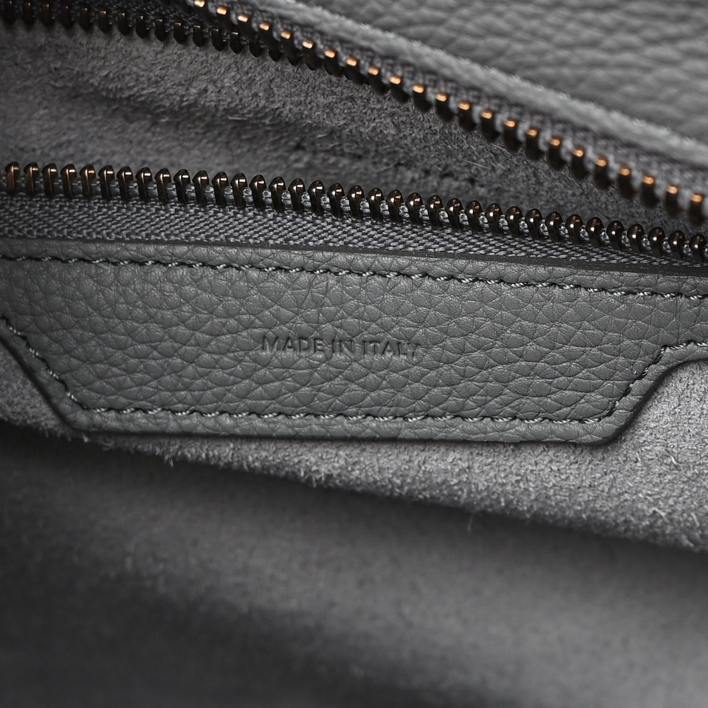 Baby Drummed Calfskin Micro Luggage Kohl