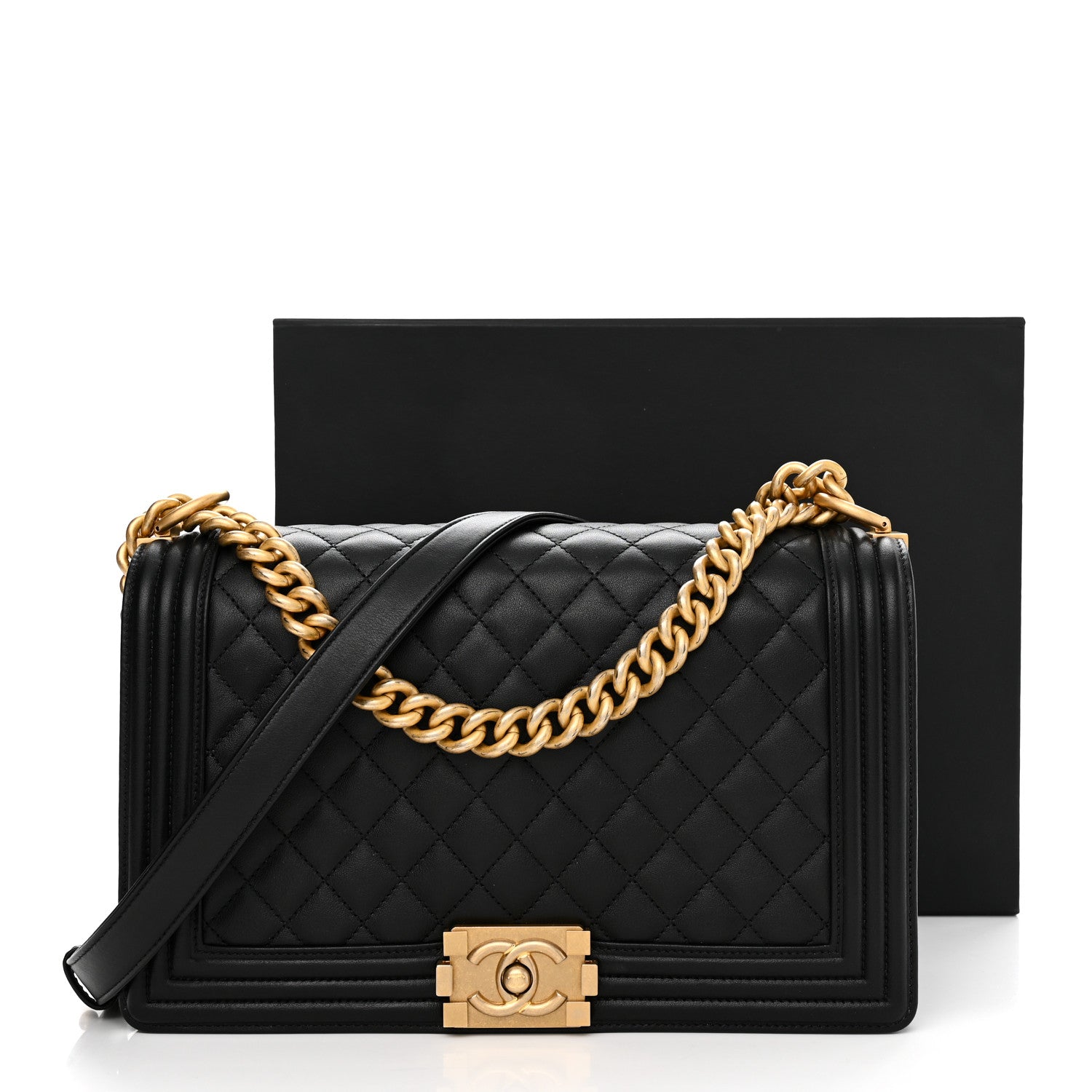 Chanel Calfskin Quilted New Medium Boy Flap Black 13 of 13
