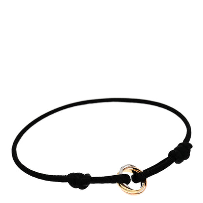 Cartier 18K Pink Yellow White Gold Trinity Adjustable Cord Bracelet Black 1 of 4