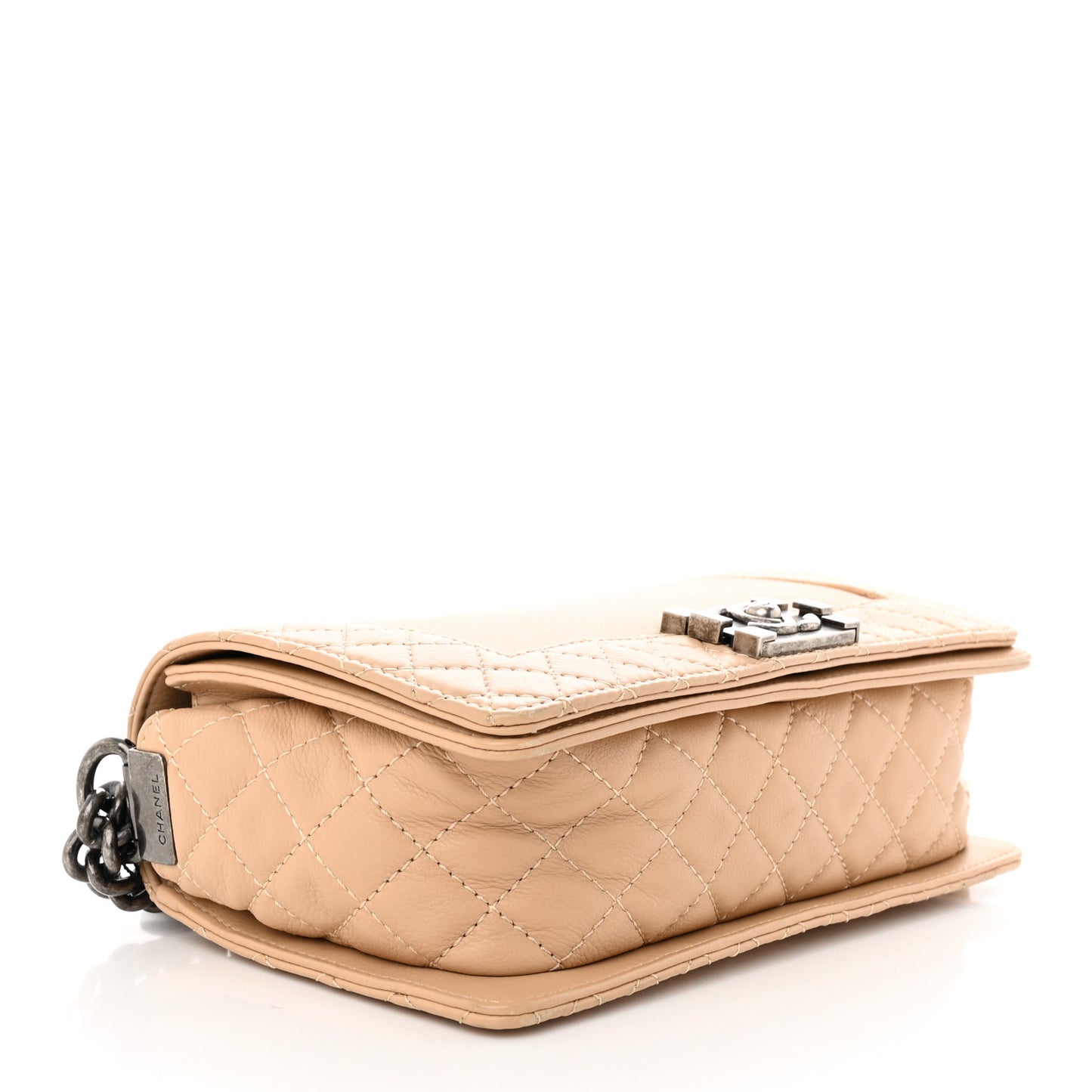 Calfskin Medium Boy Reverso Flap Beige Clair