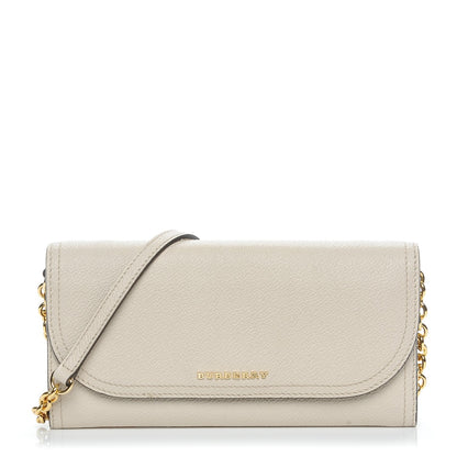 Burberry Grainy Calfskin Henley Wallet On Chain Limestone 1 of 8