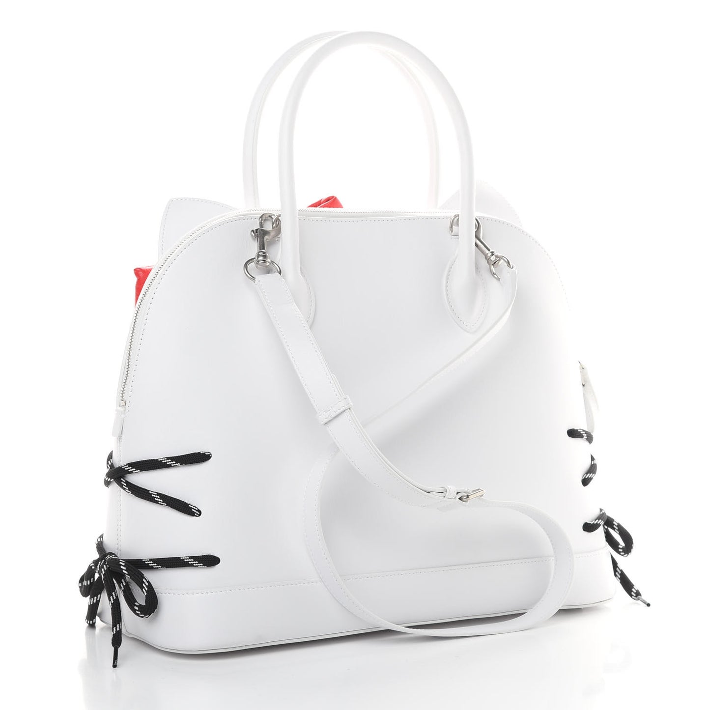 Calfskin Hello Kitty M Ville Top Handle Bag Optic White