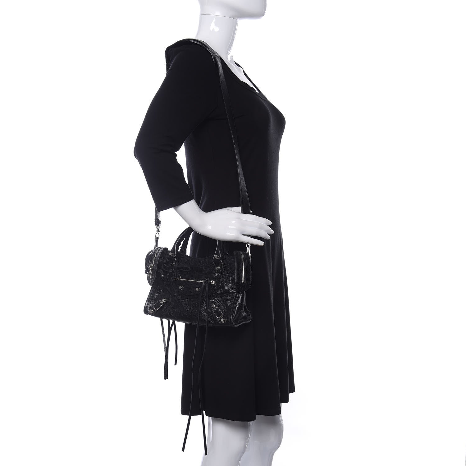 Balenciaga Agneau Classic Silver Hardware Mini City Black 2 of 9
