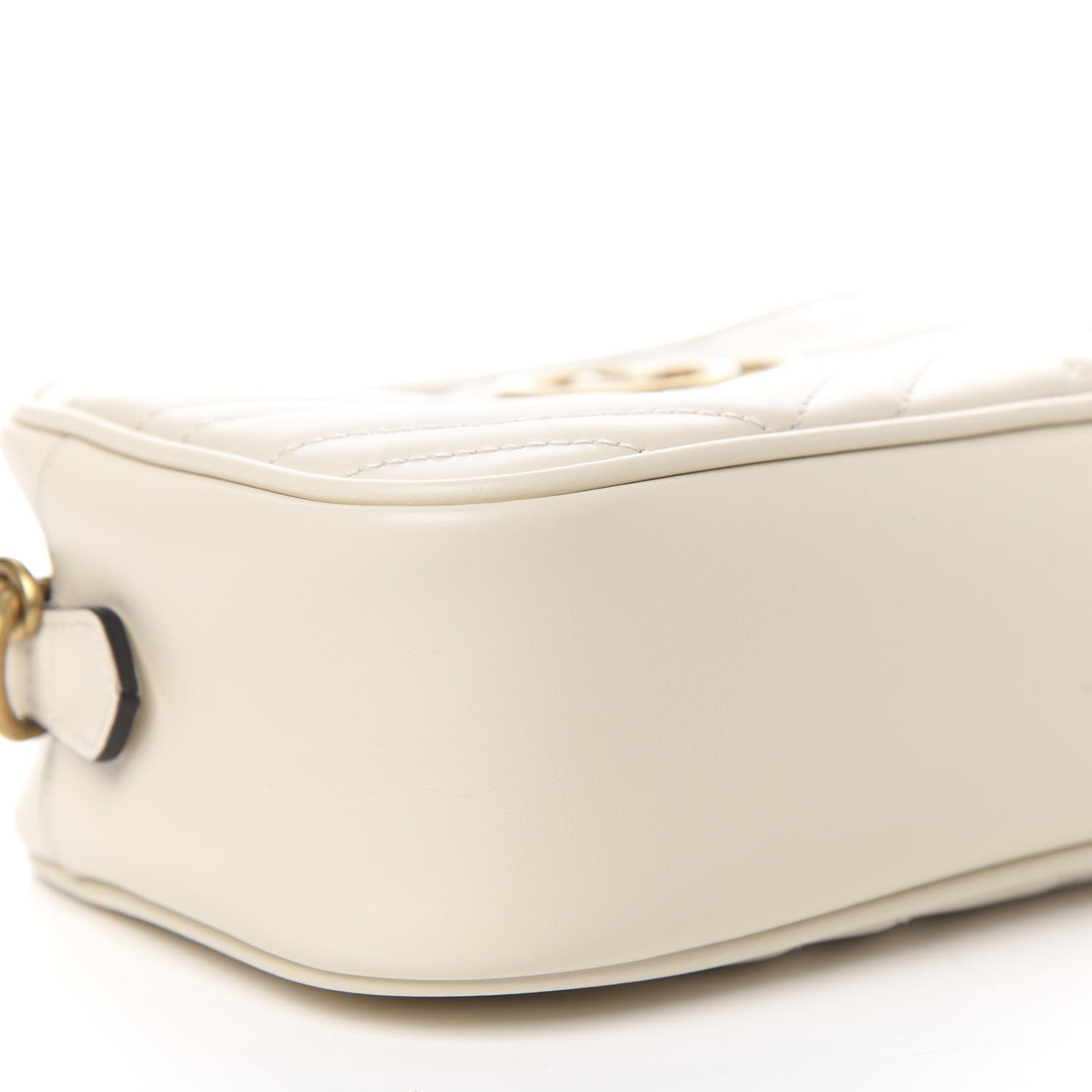 Gucci Calfskin Matelasse Small GG Marmont Chain Shoulder Bag White 7 of 9