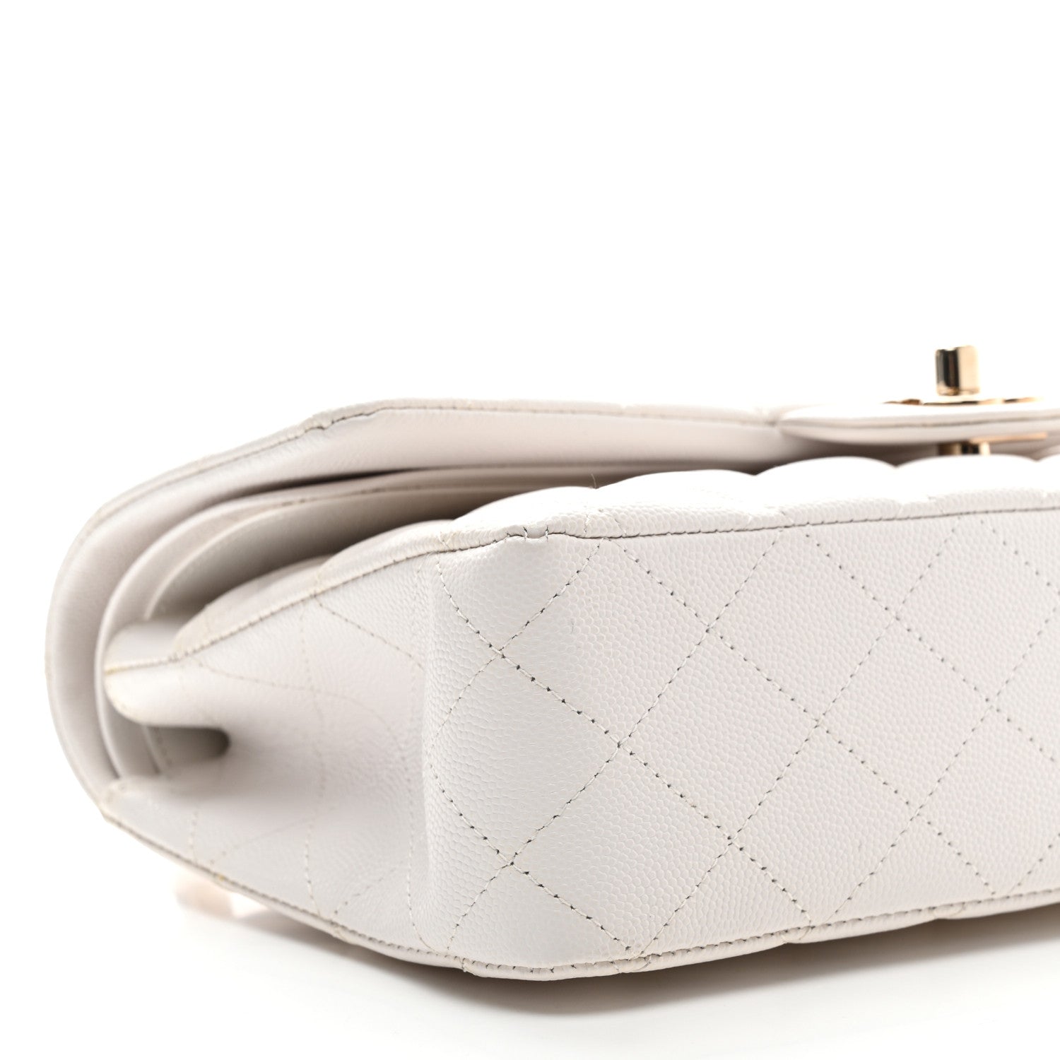 Chanel Caviar Quilted Medium Double Flap White 9 of 10
