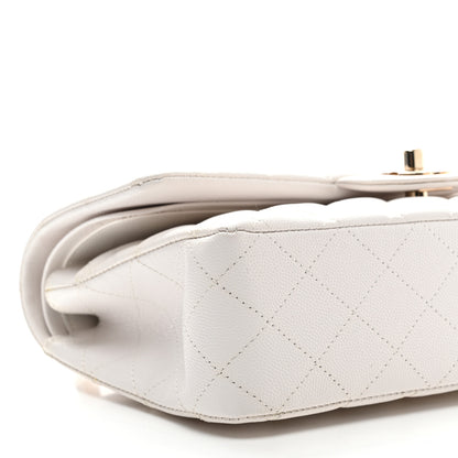 Chanel Caviar Quilted Medium Double Flap White 9 of 10