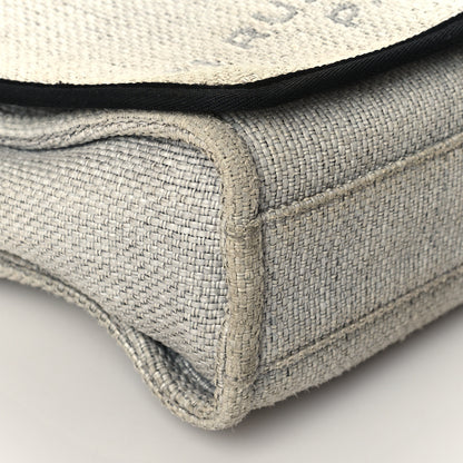 Chanel Woven Straw Raffia Small Deauville Messenger Grey 9 of 11