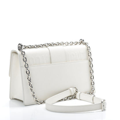 Christian Dior Grained Calfskin 30 Montaigne Chain Flap Bag White 2 of 12
