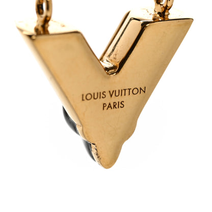 Louis Vuitton Crystal Enamel The Great Essential V Necklace Gold Black 4 of 7