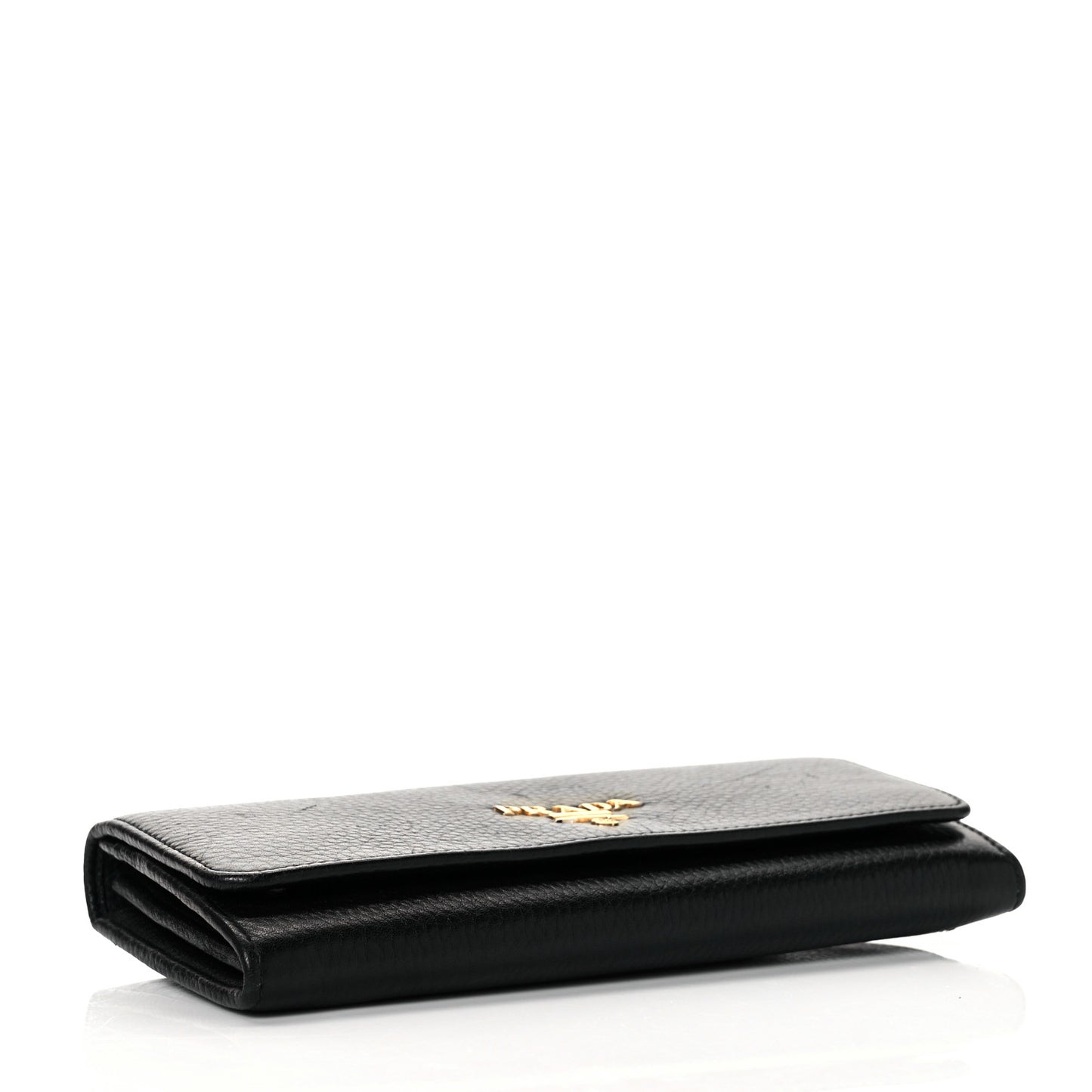 Vitello Daino Continental Flap Wallet Black