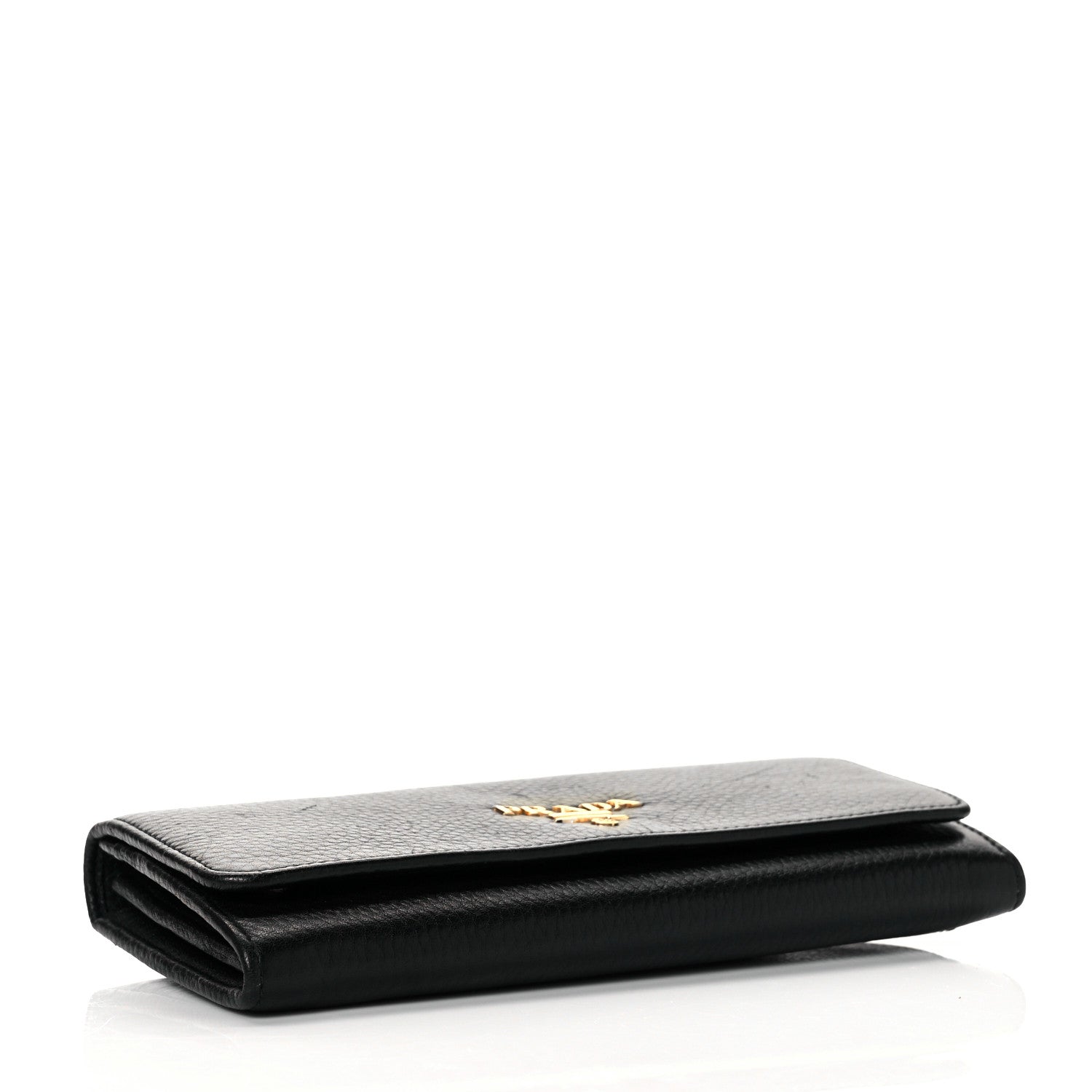 Prada Vitello Daino Continental Flap Wallet Black 5 of 10