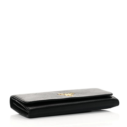 Prada Vitello Daino Continental Flap Wallet Black 5 of 10