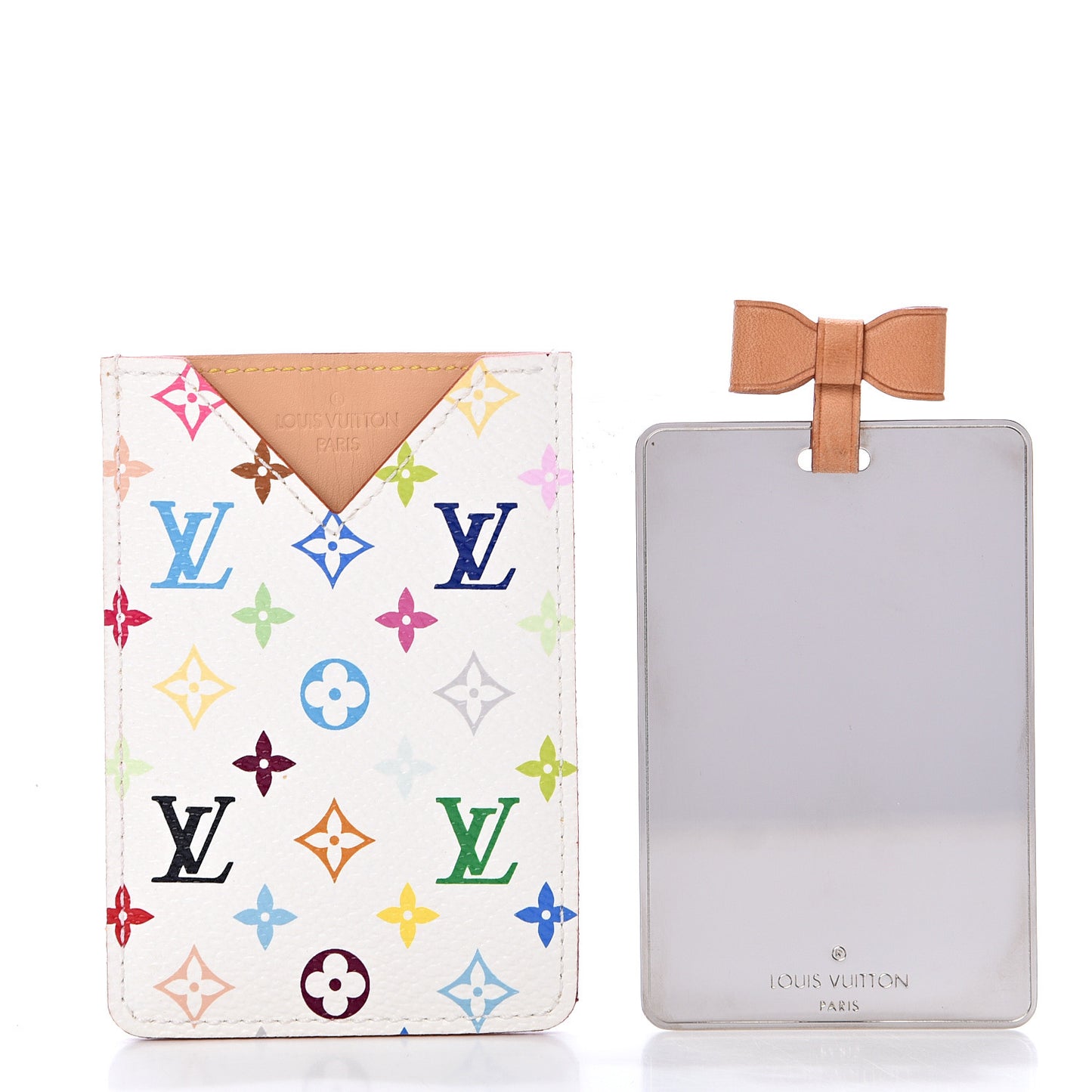 Monogram Multicolor Mirror and Case Pouch White