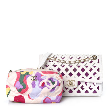 Chanel Lambskin Small Sea Through Flap White Multicolor 1 of 14