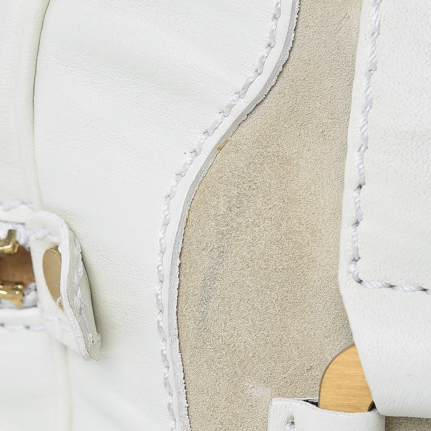 Calfskin Suede Malena Satchel White