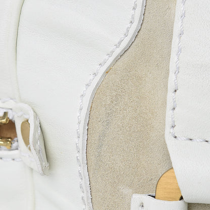 Jimmy Choo Calfskin Suede Malena Satchel White 9 of 13