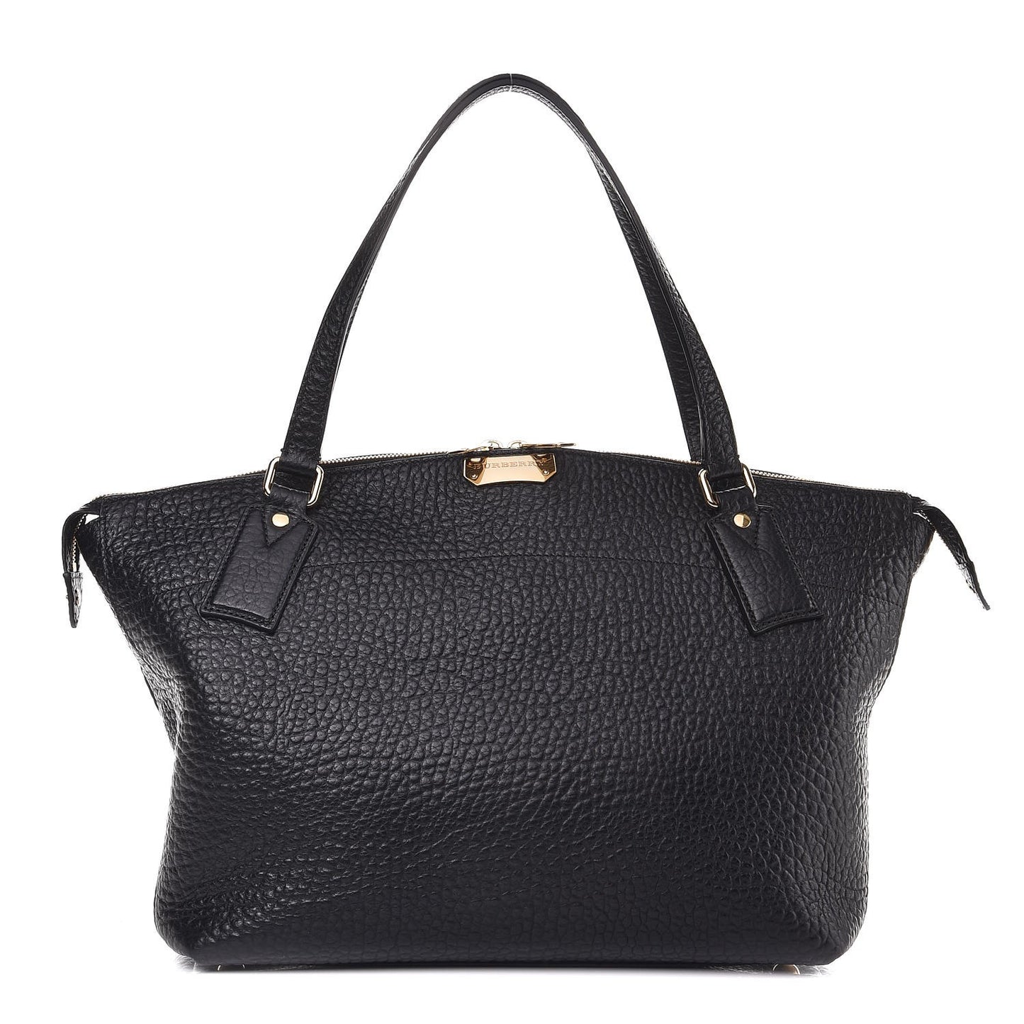 Signature Grain Calfskin Medium Welburn Tote Black