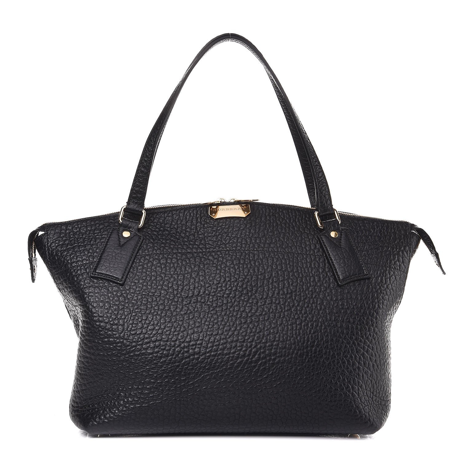 Burberry Signature Grain Calfskin Medium Welburn Tote Black 1 of 7