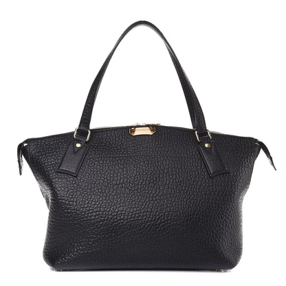 Burberry Signature Grain Calfskin Medium Welburn Tote Black 1 of 7