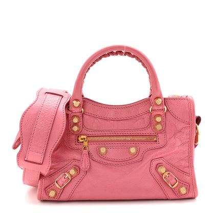 Balenciaga Agneau Giant 12 Gold Hardware Mini City Rose Bombon Raspberry 1 of 10