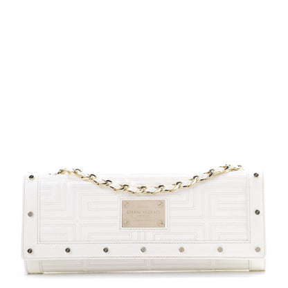 Versace Patent Couture Chain Clutch White 1 of 9