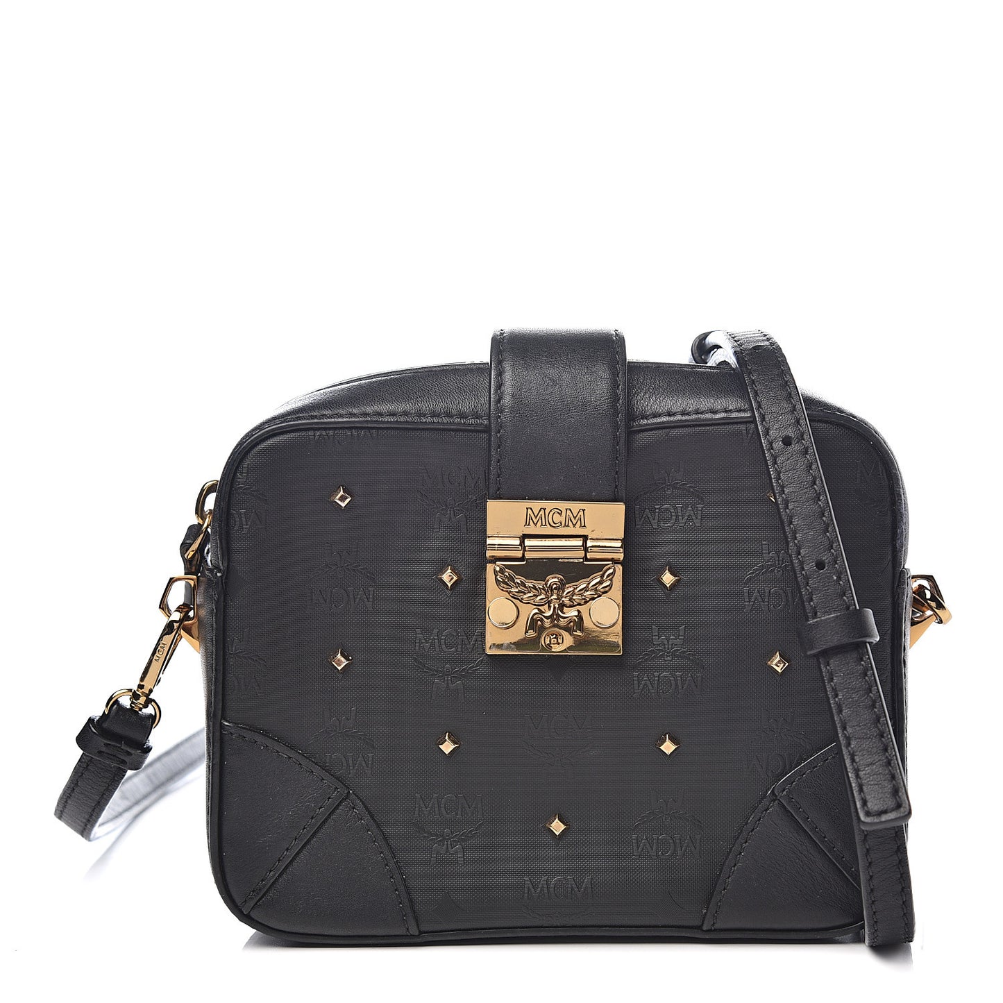 Odeon Studded Camera Crossbody Bag Black