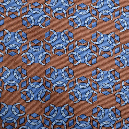 Hermes Mens Silk Twill Horseshoe Pattern Neck Tie 3 of 4
