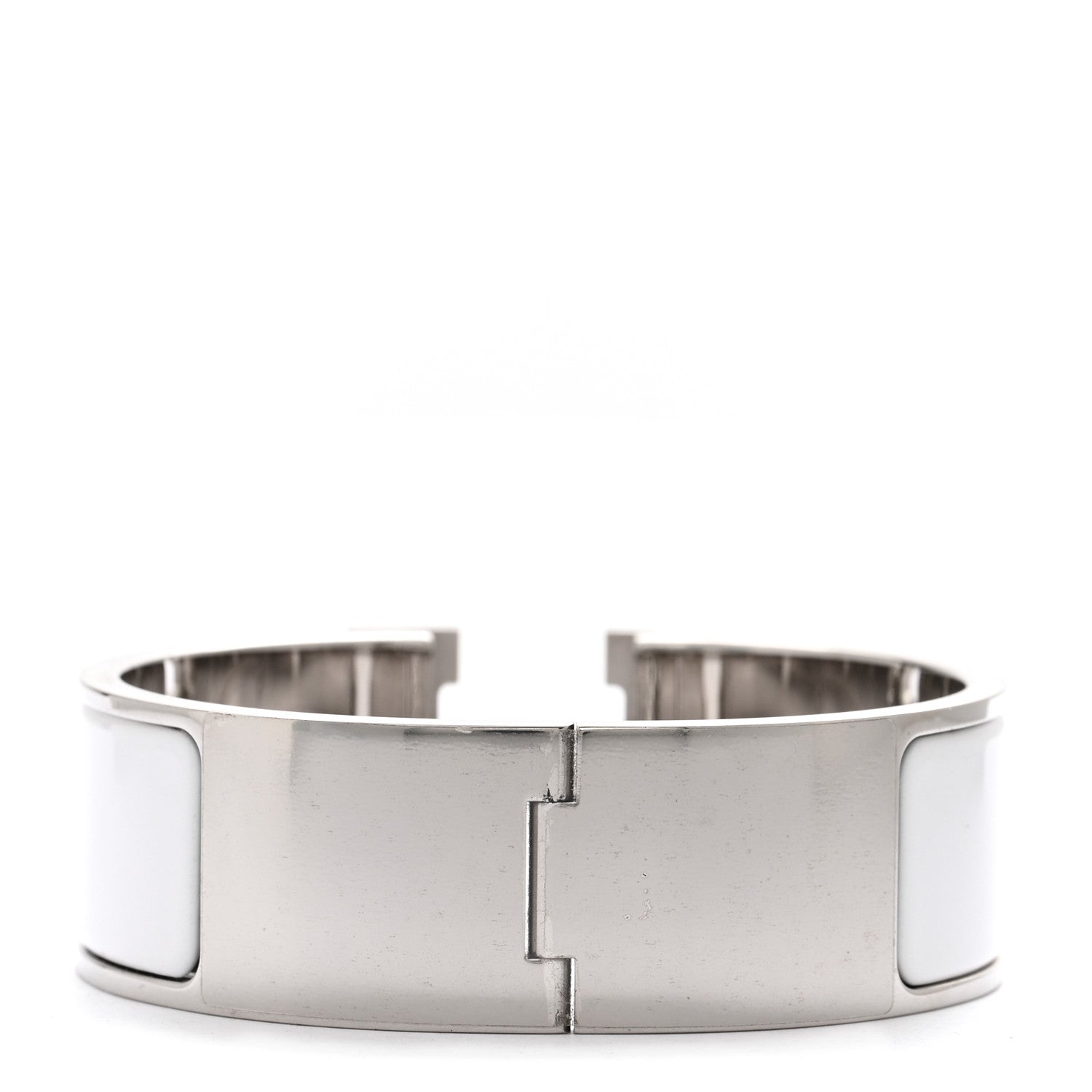 Hermes Enamel Wide Clic Clac H Bracelet PM White 3 of 4
