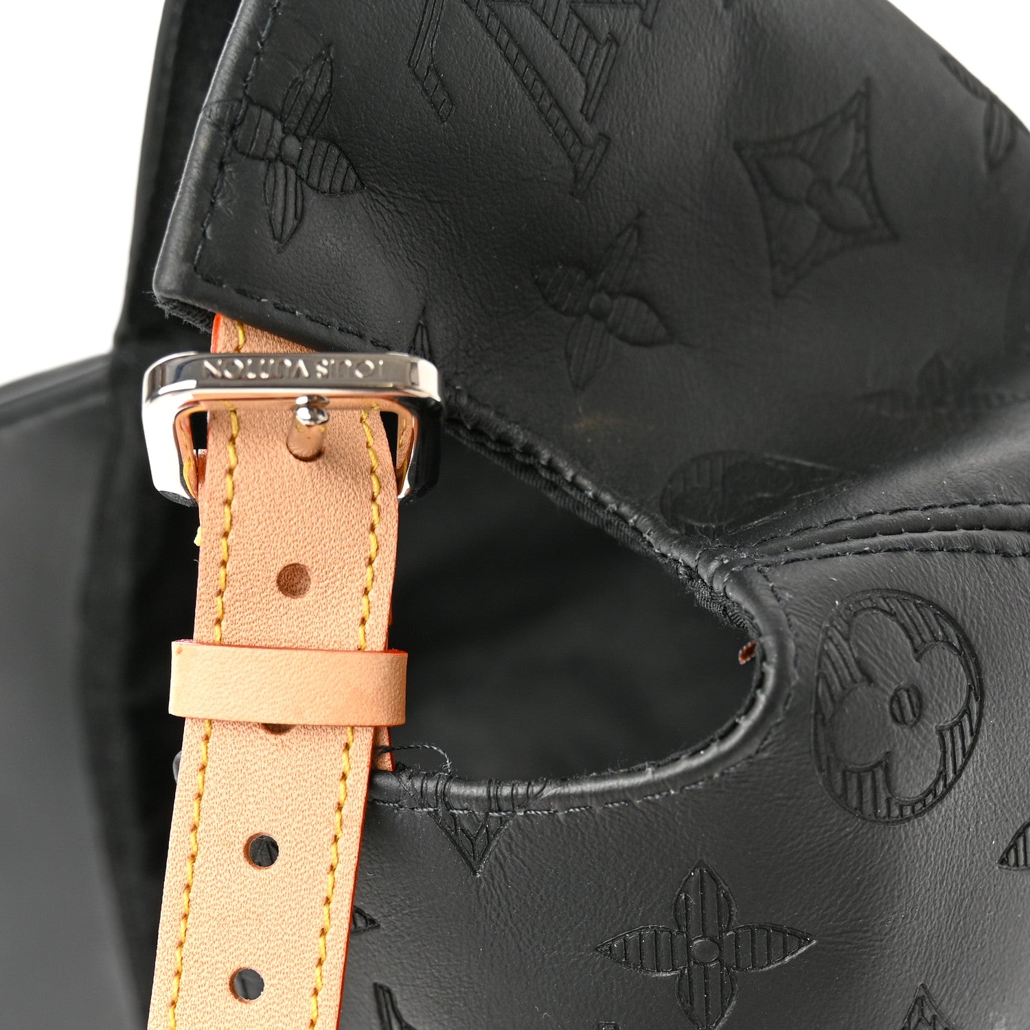 Louis Vuitton Calfskin Monogram Shadow Baseball Cap 60 Black 10 of 12