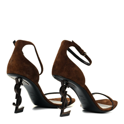 Saint Laurent Suede Calfskin Opyum 110 Sandals 38.5 Cachemere Gold 4 of 7